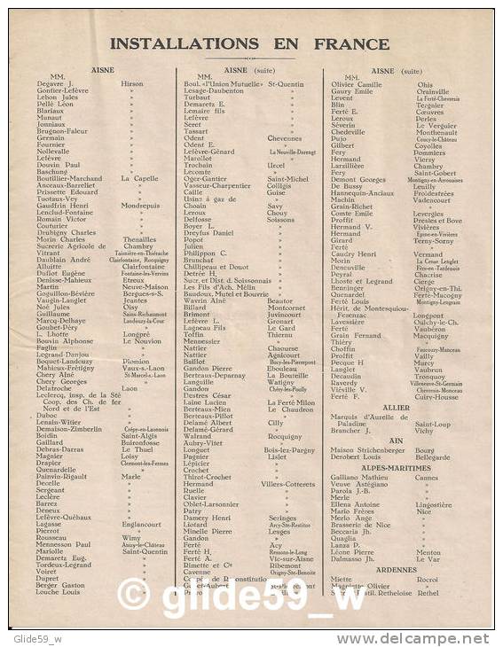 Liste Installateurs France Et Etranger - Société Des Forges De Milourd - ANOR - La Source - Abreuvoir Automatique Hygién - Landwirtschaft