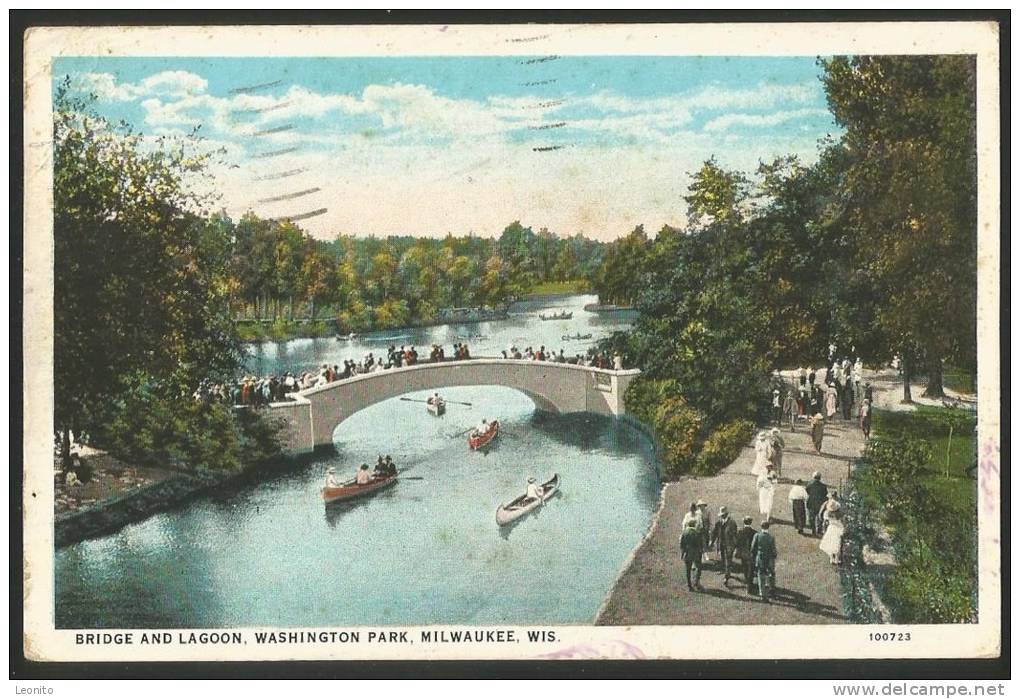 MILWAUKEE Wisconsin Bridge And Lagoon Washington Park 1929 - Milwaukee