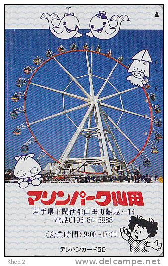 Télécarte Japon / 410-1407 - PARC D´ATTRACTION / Roue & DAUPHIN DOLPHIN - AMUSEMENT PARK Japan Phonecard - ATT 218 - Spiele