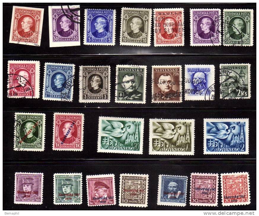 LOT ANCIEN SLOVAQUIE / Slowakei / SLOVENSKO / EARLY YEARS RARE LOT / MINT MOST NEVER HINGED AND CANCELED . - Verzamelingen & Reeksen