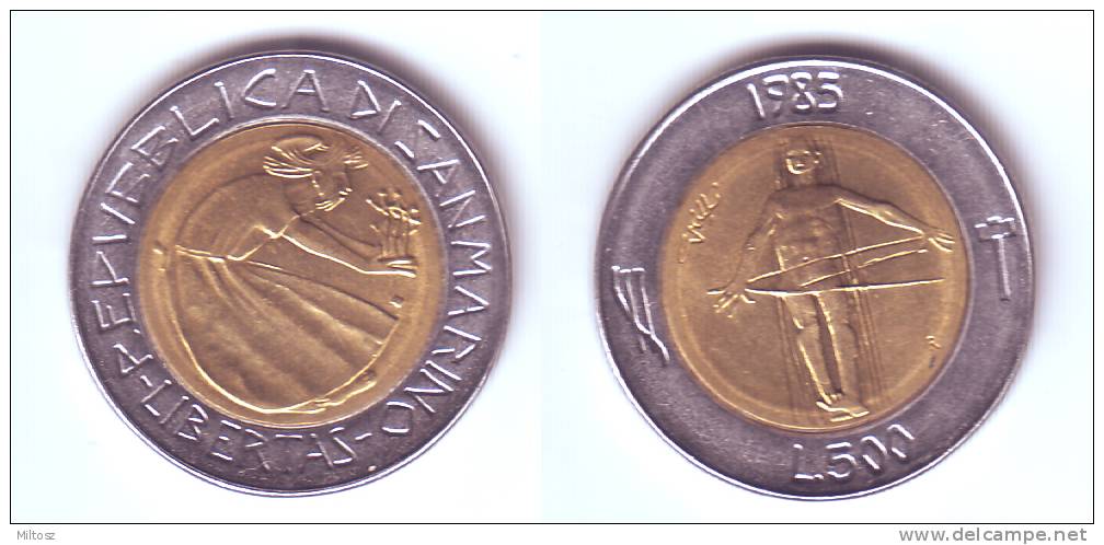 San Marino 500 Lire 1985 War On Drugs - San Marino