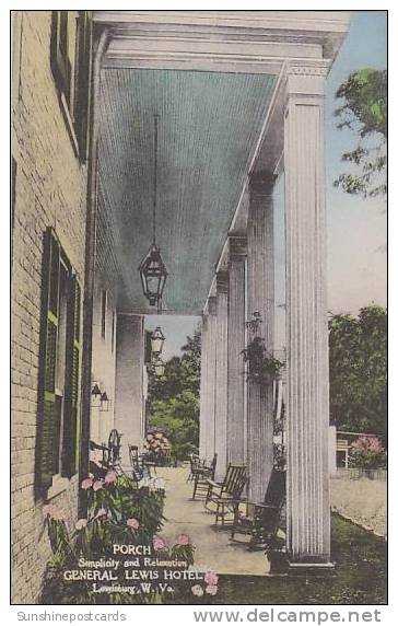 West Virginia Lewisburg Porch General Lewis Hotel Albertype - Morgantown