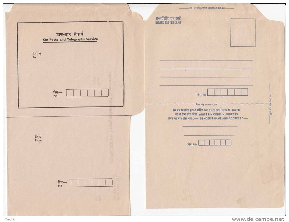 Formula Inland Letter Card, 8 Diff., (6 Scans), Department Of Post India Postal Stationery, - Inland Letter Cards