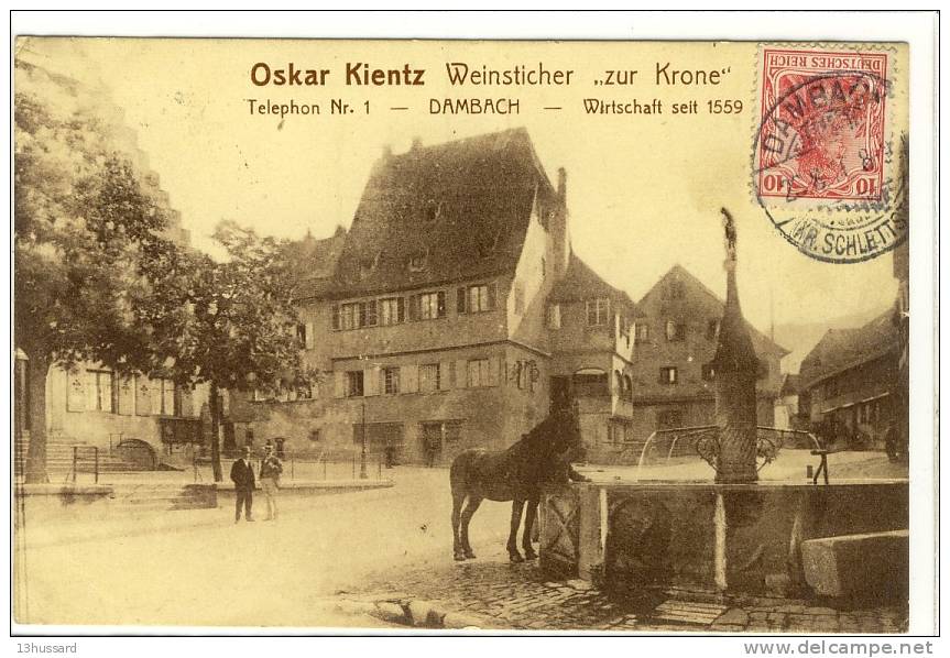 Carte Postale Ancienne Dambach - Oskar Kientz Weinsticher "Zur Krone" - Dambach-la-ville