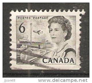 Canada  1967-72 Queen Elizabeth II  Perf. 12.5 X 12 (o) 6c - Timbres Seuls