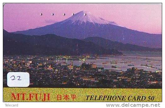 Télécarte Japon * Volcan MONT FUJI (22) Vulcan * Japan Phonecard * Vulkan Volcano * Telefonkarte * Mount Fuji - Gebirgslandschaften