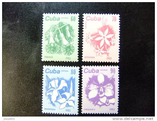 CUBA 1983 SERIE CORRIENTE Flores Yvert & Tellier N º 2474 / 2477 ** MNH - Unused Stamps