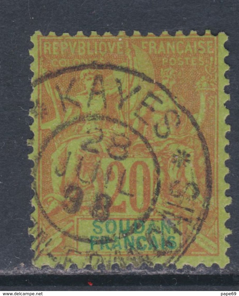 Soudan N° 9 O  Type Groupe : 20 C. Brique Sur Vert Assez-belle Oblitération, 1 Dent Courte Sinon TB - Used Stamps