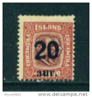 ICELAND - 1921 Surcharges 20a On 40a Mounted Mint - Nuevos