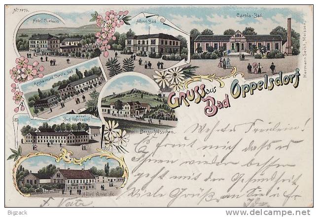 Litho Gruss Aus Bad Oppelsdorf Color Gelaufen 7.7.07 - Zittau