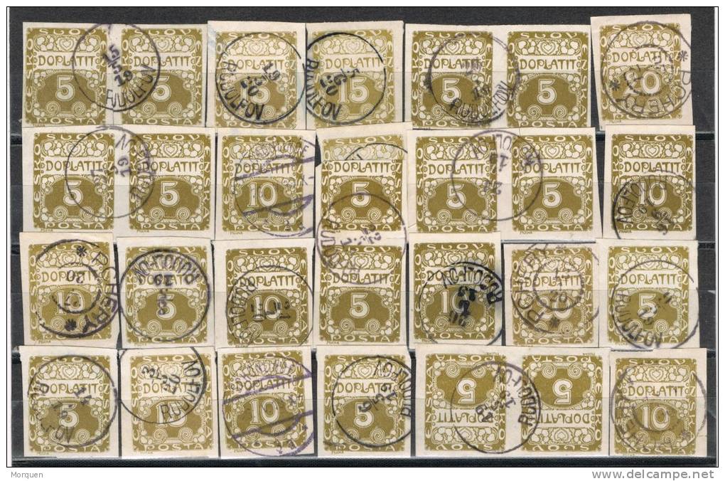 Estudio Lote 28 Sellos TASA Checoslovaquia, Taxe 1919 º - Timbres-taxe