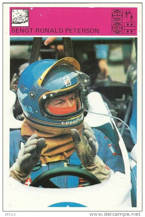 SPORT CARD No 135 - BENGT RONALD PETERSON, Yugoslavia, 1981., 10 X 15 Cm - Car Racing - F1