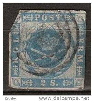 Danmark 1855, Mi. 3 - Small Tear. Klein Scheurtje - Oblitérés