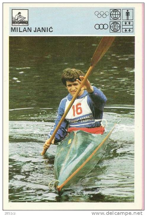 SPORT CARD No 110 - KAYAK - MILAN JANI&#262; (Janic), 1981., Yugoslavia, 10 X 15 Cm - Rudersport