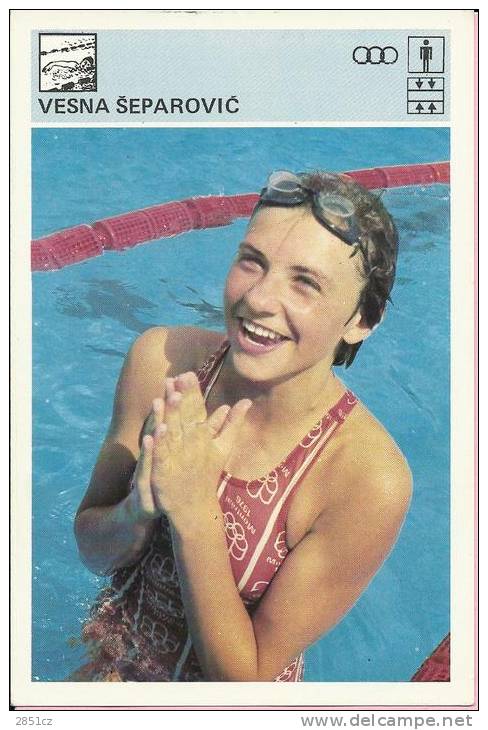 SPORT CARD No 121 - VESNA ŠEPAROVI&#262; (Separovic), 1981., Yugoslavia, 10 X 15 Cm - Natación