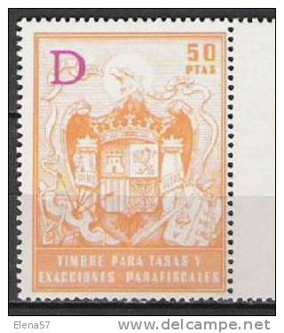 3394-ENVIO CON O SIN BORDE DE HOJA,SIEMPRE NUEVO ***  MNH  LUJO.50 PESETAS,ALTO VALOR,SPAIN REVENUE FISCAUX FISCAL FISCA - Revenue Stamps