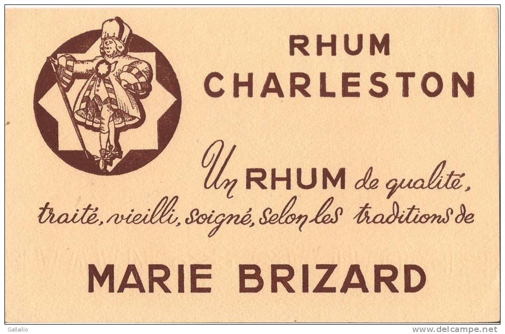 BUVARD RHUM CHARLESTON MARIE BRIZARD RHUM DE QUALITE - Liqueur & Bière