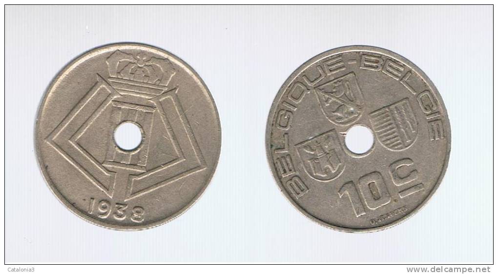 BELGIUM - BELGICA -  10  Centimes  1938  KM112 - 10 Centimos