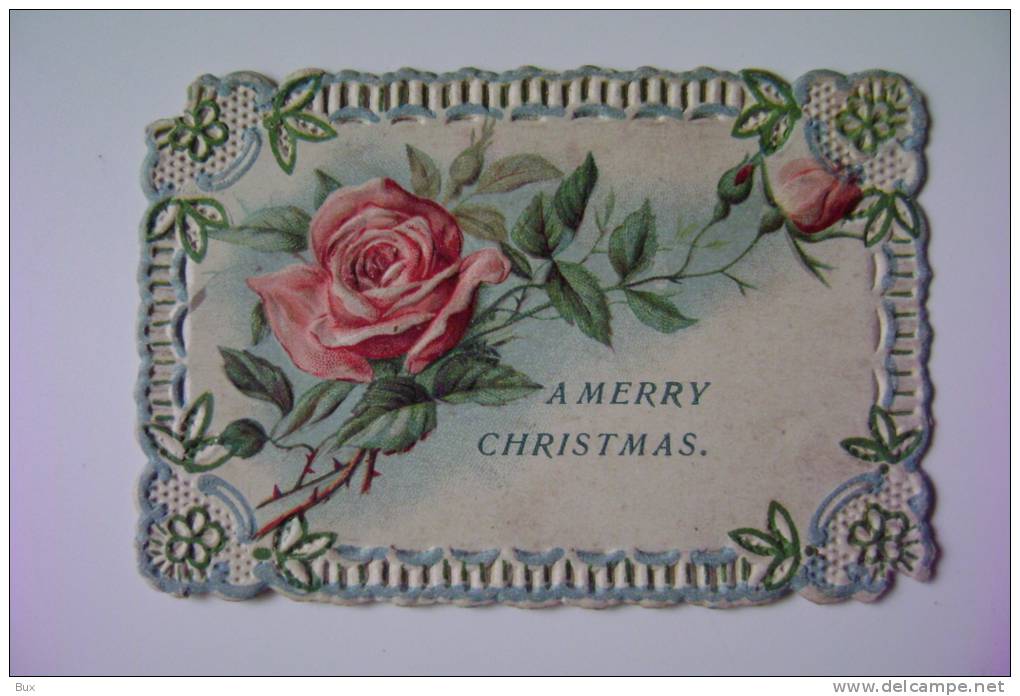 A  MERRY  CHRISTMAS BIGLIETTO  8X 5,5  GREETING CARD FLORAL ANTIQUE LIBERTY  FLOWER   CONDIZIONI COME DA FOTO - Fleurs