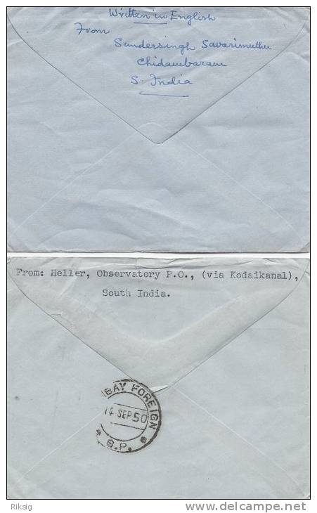 India  2 Covers Sent To Germany  # 943 # - Airmail