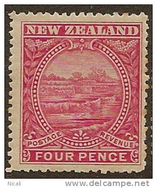 NZ 1898 4d Pink Terraces P15 SG 252b HM XZZ34 - Neufs