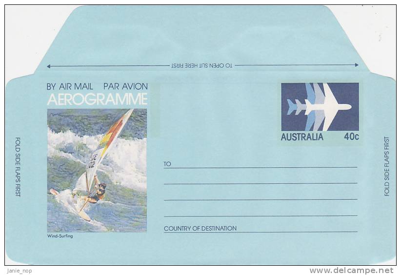 Australia 1983 A 65 Wind-Surfing 40c Aerogramme - Aérogrammes