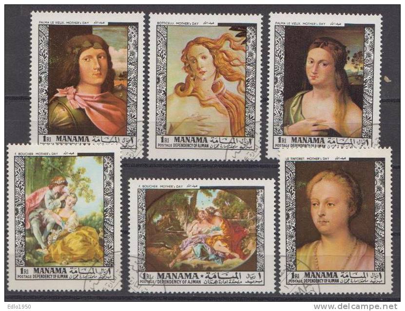 Manama 1968  - Art - Paintings - Mi.432-468A -11v -incomplete Set - Used - Manama