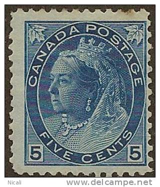 CANADA 1898 5c Prussian Blue QV SG 158 HM* YG67 - Ungebraucht