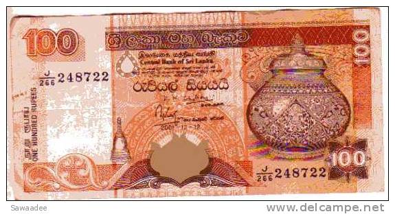 BILLET SRI LANKA - IDEM P.111 - 100 RUPEES - 12/12/2001 - RECIPIENT - RECOLTE DU THE - PERROQUET - Sri Lanka