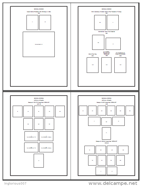BANGLADESH STAMP ALBUM PAGES 1971-2011 (165 pages)