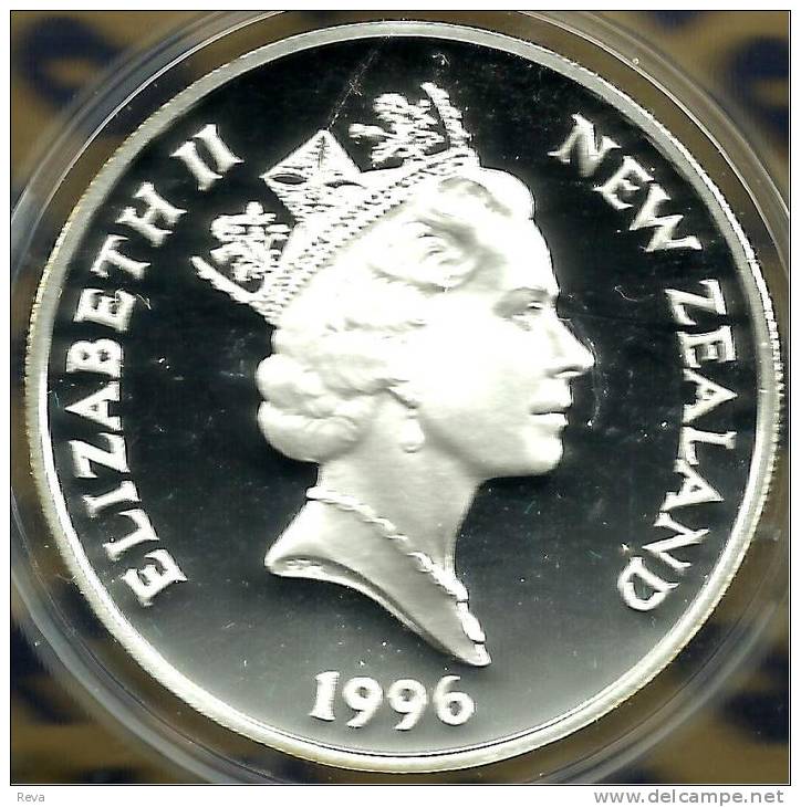 NEW ZEALAND $5 DOLLARS DUTCH SHIP HEEMSKERCK FRONT QEII HEAD BACK 1996 AG SILVER PROOF KM?READ DESCRIPTION CAREFULLY !!! - Neuseeland