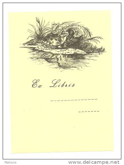 Ex Libris, Exlibris, Bookplate. Frog. Kikker. Grenouille, Frosch. Vintage - Ex Libris