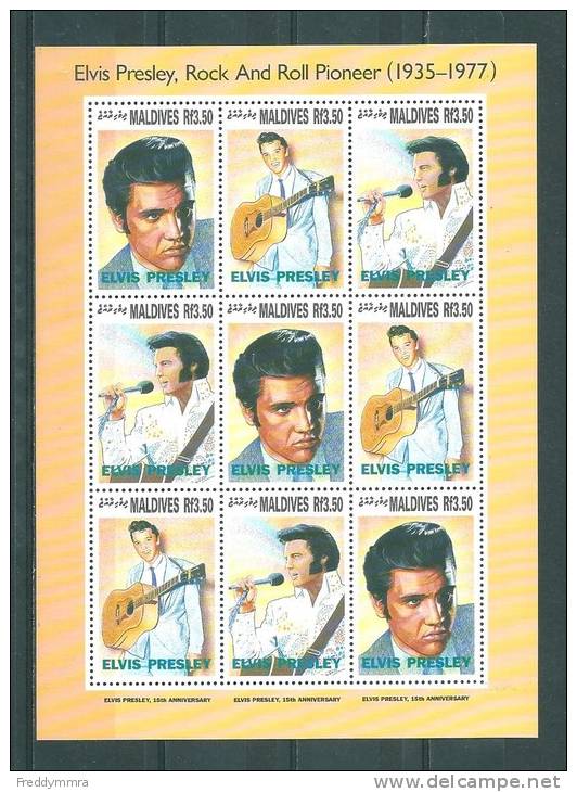 Maldives: 1563/ 1565 ** En Feuillet (Elvis Presley) - Elvis Presley