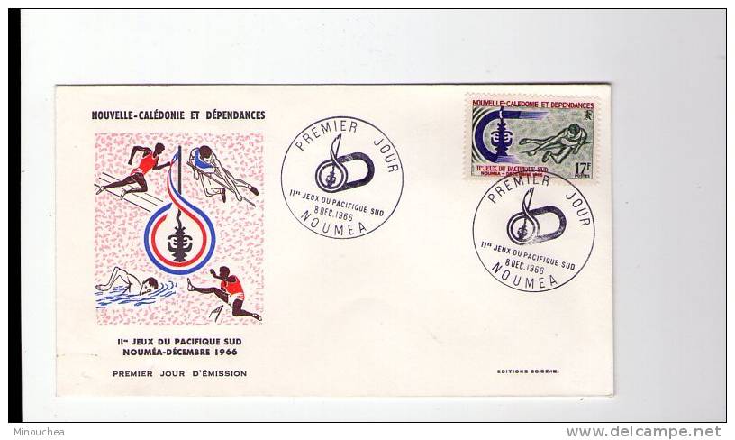 FDC Nouvelle Calédonie - 2éme Jeux Du Pacifique Sud - Obl  Du 08/12/66 (1er Jour) - Oblitérés