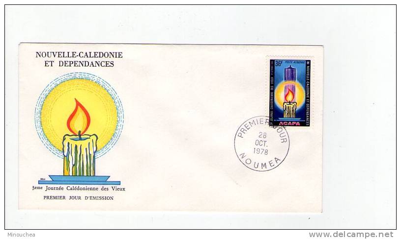 FDC  Nouvelle Calédonie - Poste Aérienne - 3éme Journée Int Des Vieux - Obl  Du 28/10/78 (1er Jour) - Gebraucht