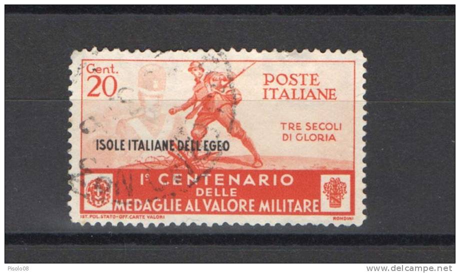 EGEO 1934 MEDAGLIE 20 C. USATO - Aegean (Autonomous Adm.)