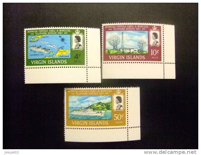 BRITISH VIRGIN ISLANDS    ILES    VIERGES  1967  TELECOMUNICACIONES   Yvert Nº 181  / 183 MNH - British Virgin Islands