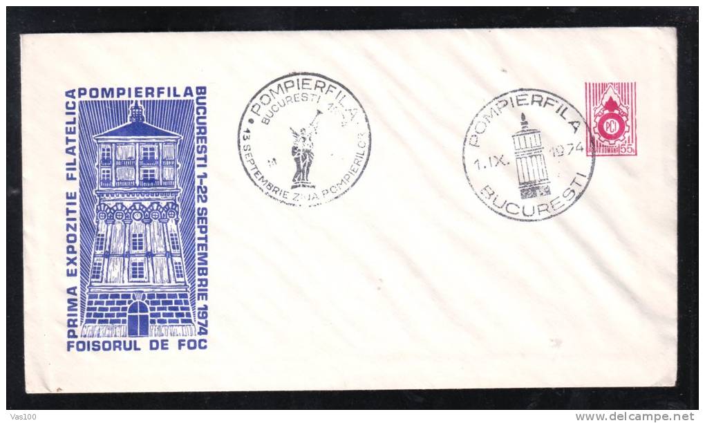 FIREFIGHTERS, FIRE FOISORUL  VERY RARE STATIONERY COVER 1974 ROMANIA - Summer 1996: Atlanta