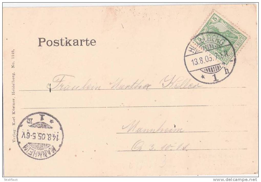 Gruß Aus Waldhilsbach Neckargemuend Jugendstil Gesamtansicht Apfel Passepartout Karte 13.8.1905 - Neckargemuend