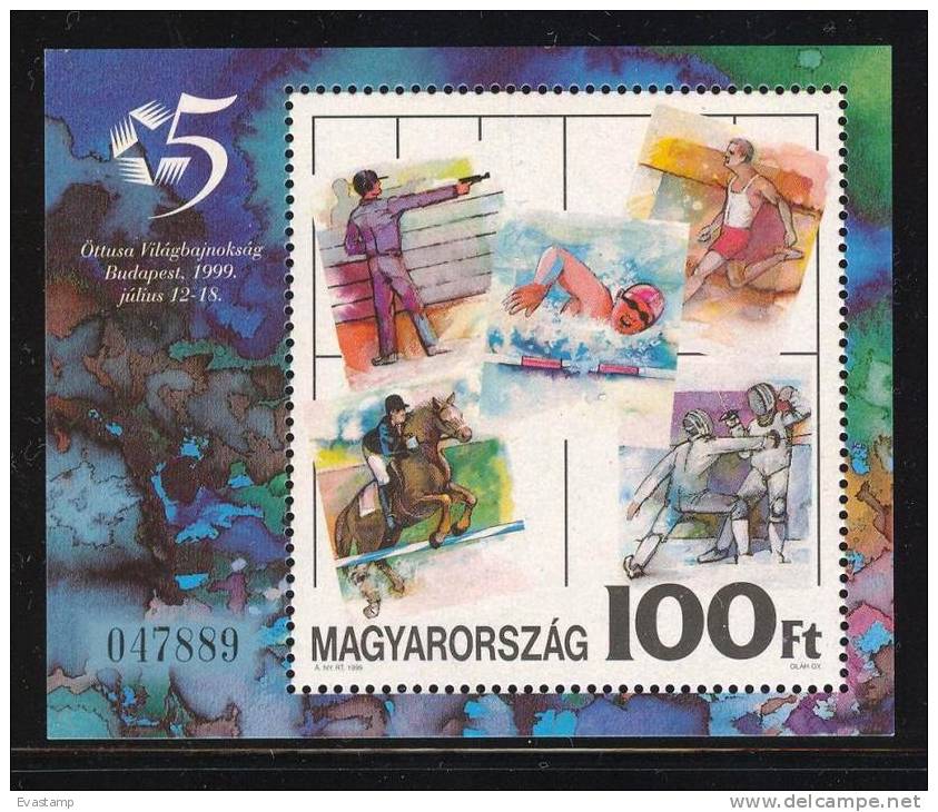 HUNGARY - 1999. S/S - Modern Pentathlon World Championships / Sport MNH! ! Mi:Bl.249. - Unused Stamps