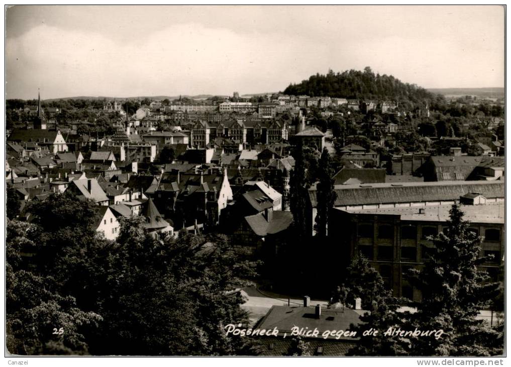 AK Pößneck, Blick Gegen Die Altenburg, Gel, 1961 - Pössneck