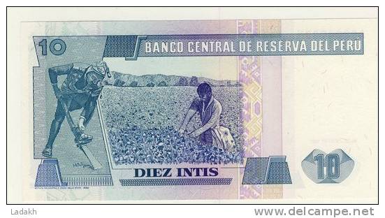 BILLET # PEROU # 1987 # DIEZ INTIS # 10 INTIS # NEUF # RICARDO PALMA - Peru