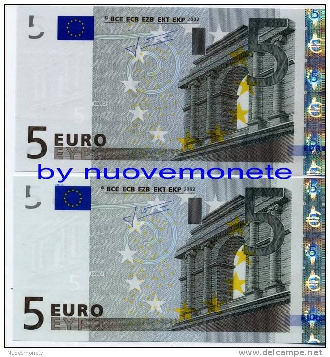 5 EURO TRICHET E 009 F MALTA  + P OLANDA  UNC/FDS - 5 Euro