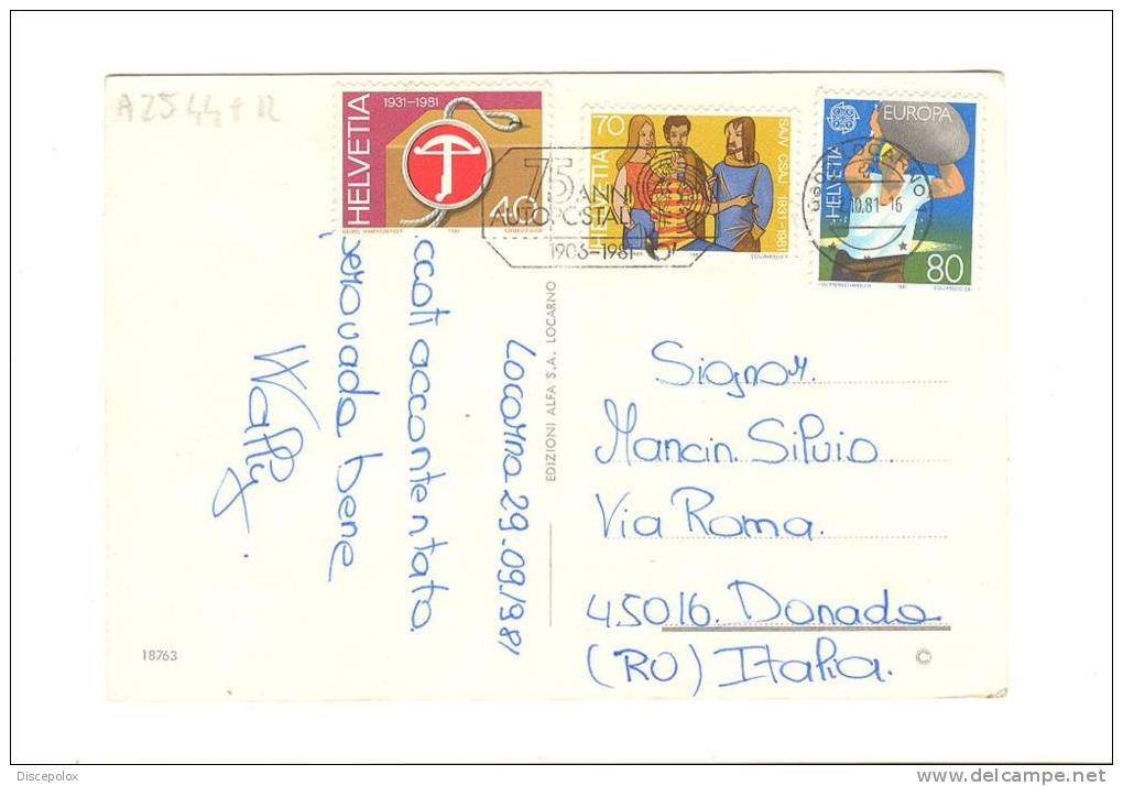 A2544 Ascona - Lago Maggiore - Multipla - Nice Stamps / Viaggiata 1981 - Ascona