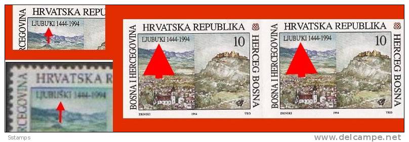 1994 X 19  BOSNIA  CROATIAN PART MOSTAR RRR ! First Print. Mistake-S-FOR CORRECTION Museum Piece BIG RARITY ONLI 20 PIEC - Fouten Op Zegels