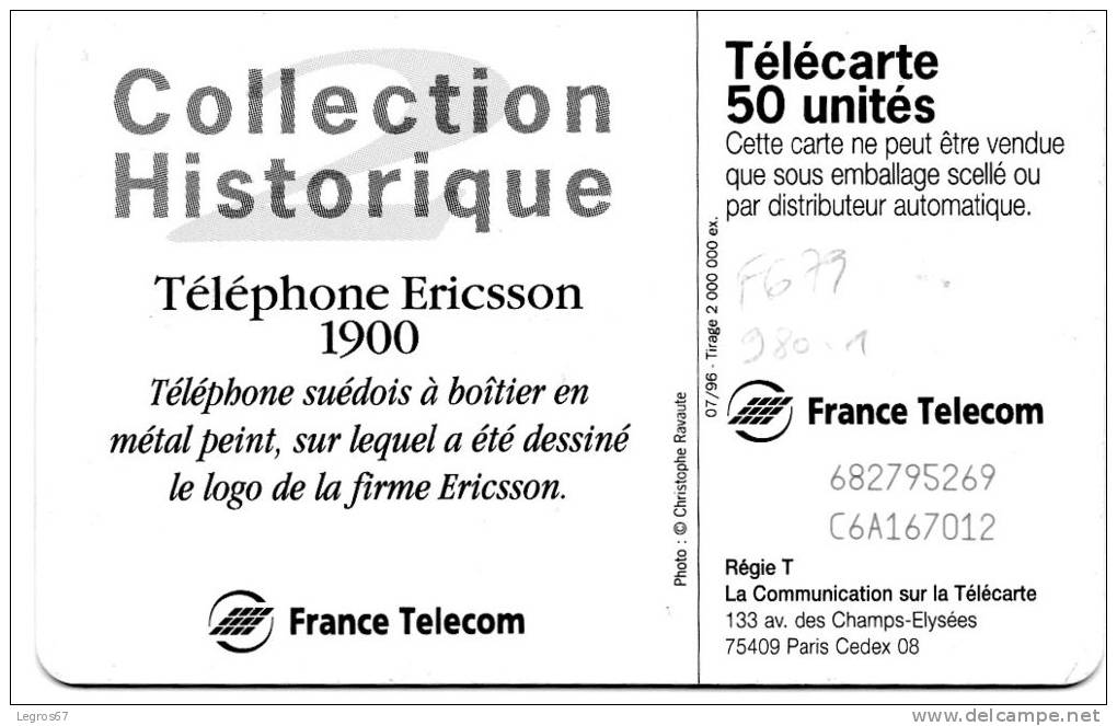 F 679  980,1  ERICSSON - COLL. HIST. 2 - 1996