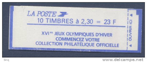 2614-C10 Carnet Type Marianne De Briat  Faciale 23 F JO D'hiver - Modernes : 1959-...