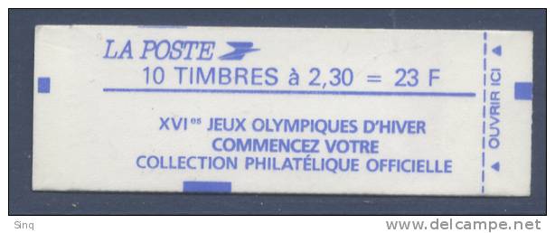 2614-C10 Carnet Type Marianne De Briat Faciale 23 F JO D'hiver - Modernes : 1959-...