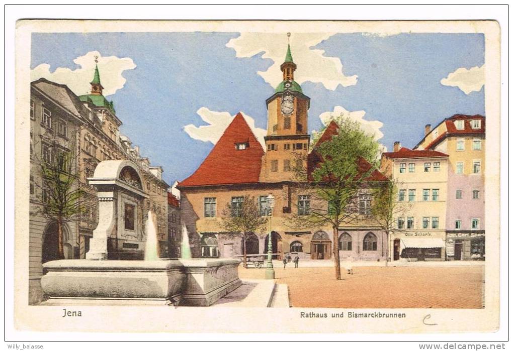 Jena - Rathaus Und Bismarckbrunnen - Jena