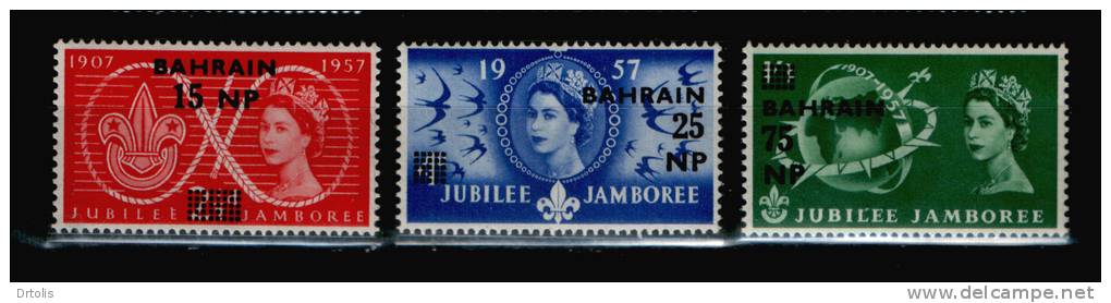 BAHRAIN / 1957 / WORLD SCOUT JUBILEE JAMBOREE / SG 113-5 / MNH / VF - Bahrein (1965-...)